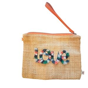 Colorful Love Embroidered Clutch